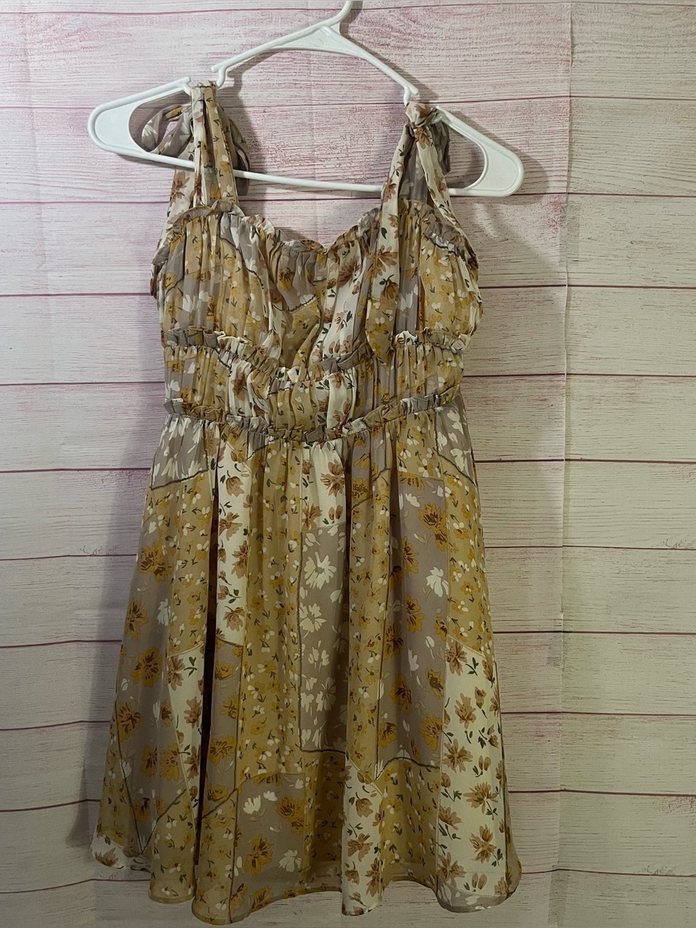 Hello Molly Floral‎ Shoulder Tie Mini Dress Size 4
